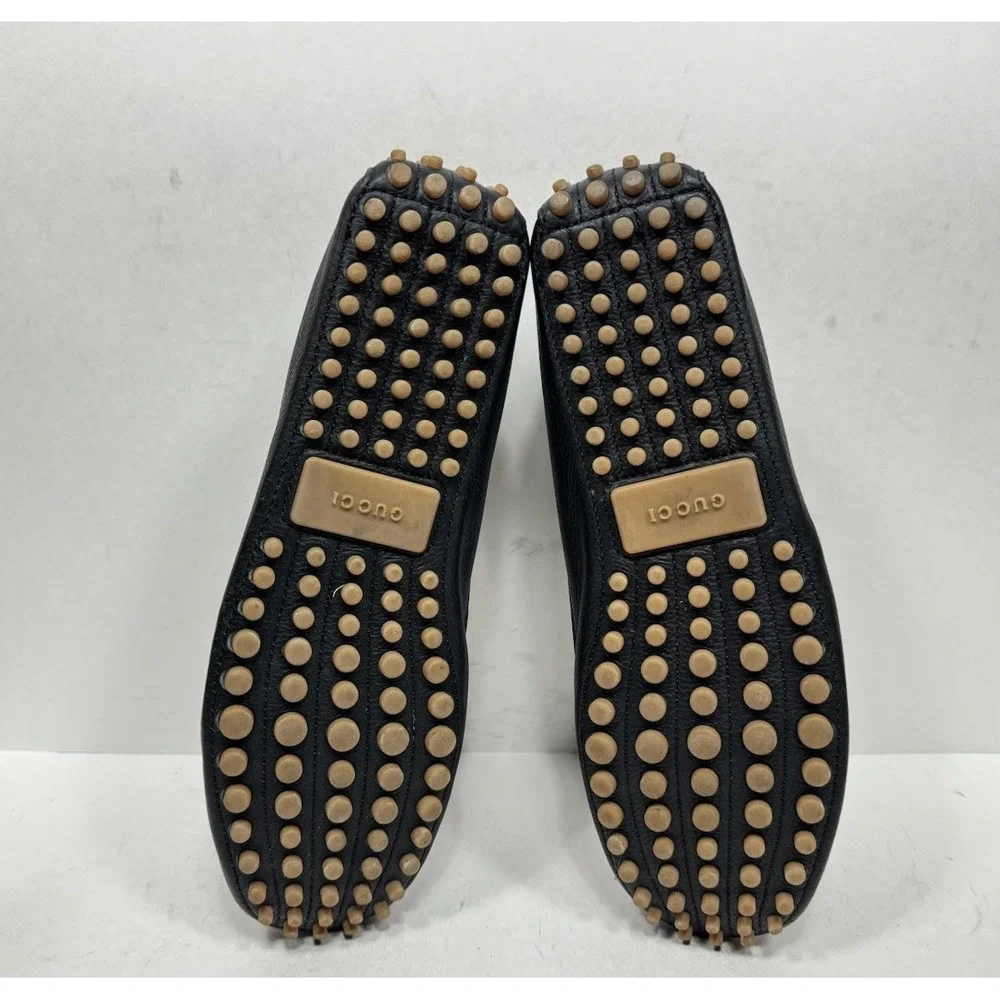 Gucci Bamboo Tassel Loafer Black‎ Leather Driver Men's Size 9 US / 8 UK G Shoes